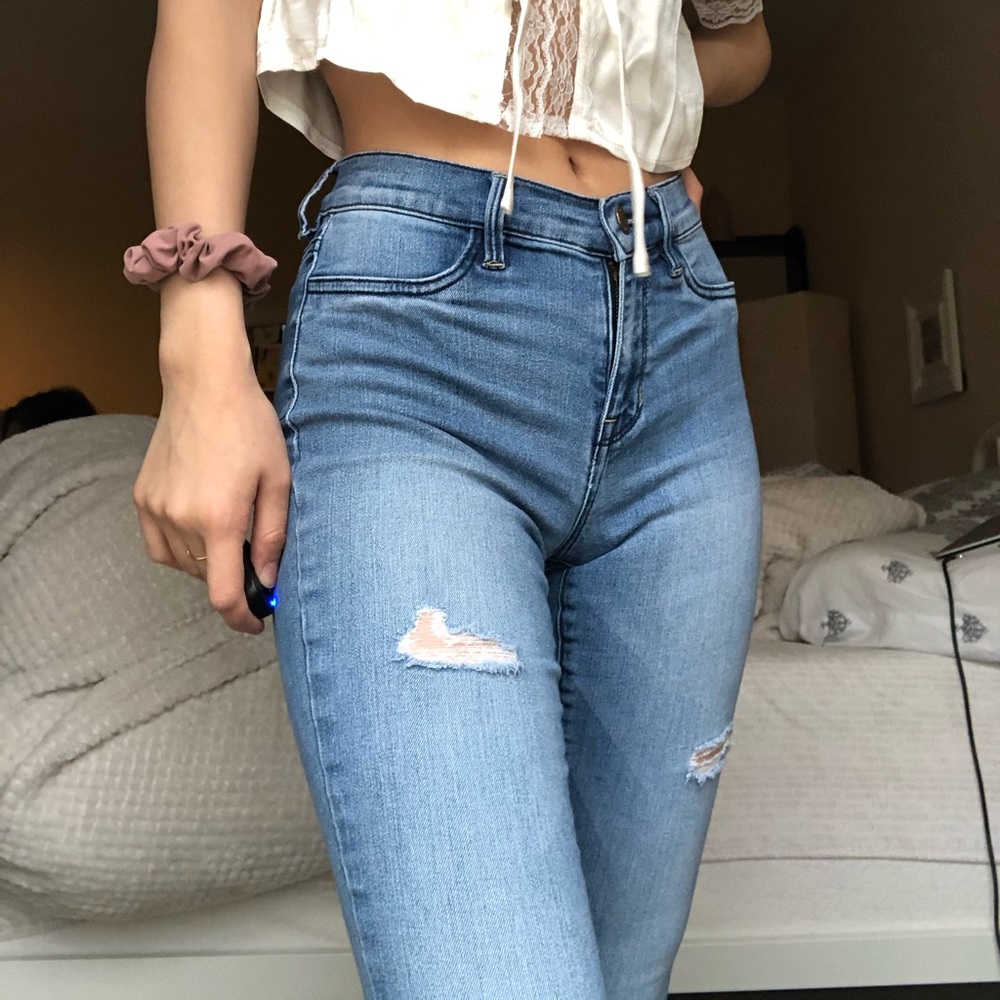 medium wash high rise pacsun jeans